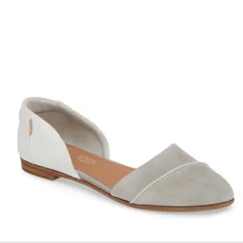 TOMS Jutti D’orsay Flat In Drizzle Grey Suede